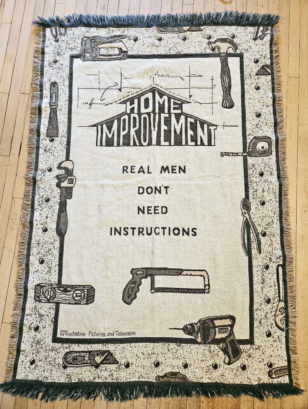 Vintage 90s Home Improvement Tapestry Blanket Beacon 100% Cotton 44" x 63"
